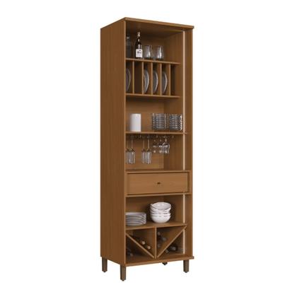 Imagem de Cristaleira Fidelitá Barcelona Com Led 2 Portas Com Vidro 1 Gaveta 70cm Freijó