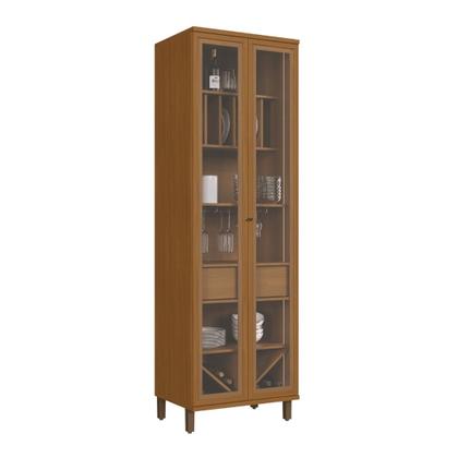 Imagem de Cristaleira Fidelitá Barcelona Com Led 2 Portas Com Vidro 1 Gaveta 70cm Freijó