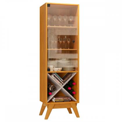 Imagem de Cristaleira Graça 1 Porta de Vidro Cinamomo/Off White - Jcm Móveis
