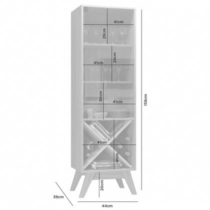 Cristaleira Graça 1 Porta de Vidro Off White/Cinamomo - Jcm Móveis Imagem de Cristaleira Graça 1 Porta de Vidro Off White/Cinamomo - Jcm Móveis