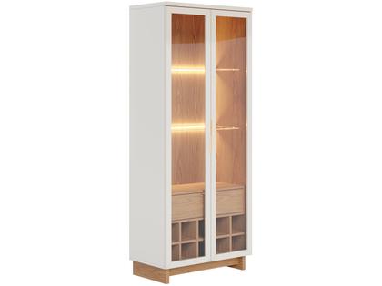Imagem de Cristaleira Guanabara 2 Portas com Adega Off White/Freijo - Colibri