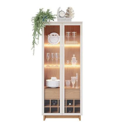 Imagem de Cristaleira Guanabara Off White Freijó com Aparador Buffet Jurerê Off White Matte Freijó - Colibri