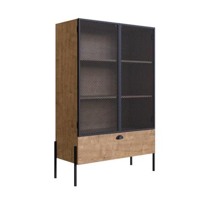 Imagem de Cristaleira Industrial York com 2 Portas e 1 Gaveta - Vermont/Preto