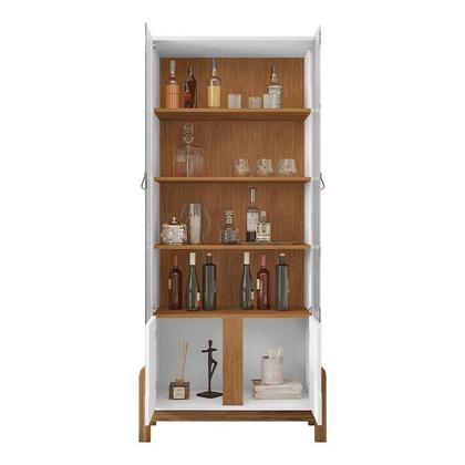 Imagem de Cristaleira Lizz Sala de Estar com Pés de Madeira Maciça