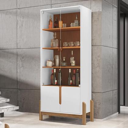 Imagem de Cristaleira Lizz Sala de Estar com Pés de Madeira Maciça