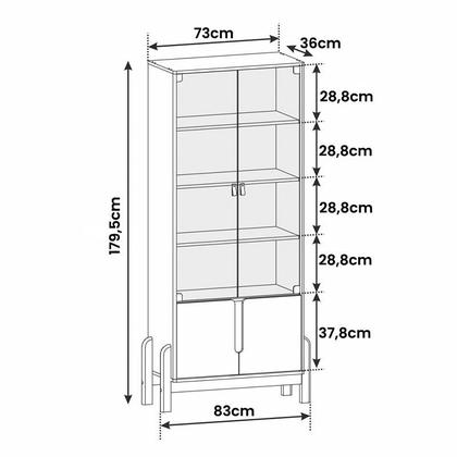 Imagem de Cristaleira Lizz Sala de Estar com Pés de Madeira Maciça