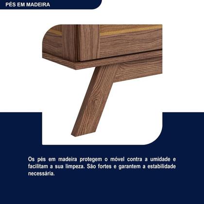 Imagem de Cristaleira Madeira Maciça Pinus com HDF Porta de Vidro Retrô Roma Amarelo/Ypê