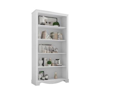 Imagem de Cristaleira NE Modelo Retrô Rústico 2 Portas Com Vidro de 3mm 4 Prateleiras Puxadores e Dobradiças em Metal Tampo de 18mm Cor Branco