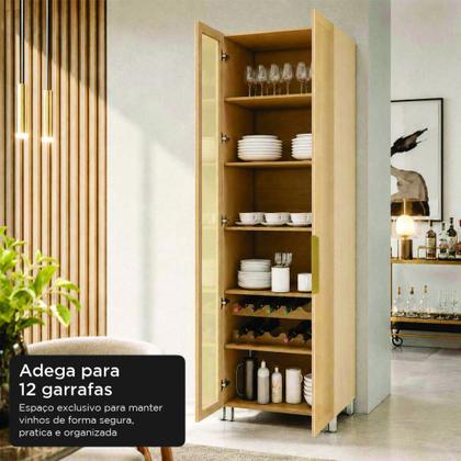 Imagem de Cristaleira Nesher 70cm 2 Portas Vidro Reflecta MDF