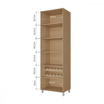 Imagem de Cristaleira Nesher 70cm 2 Portas Vidro Reflecta MDF