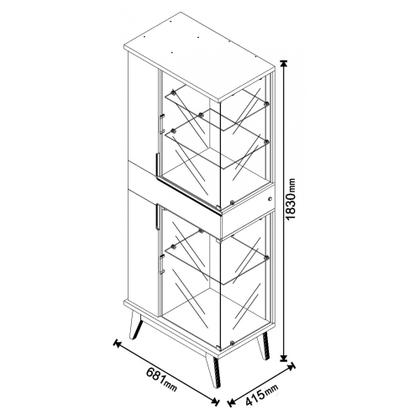 Imagem de Cristaleira Nuance AD Nature com Off White - Imcal Móveis