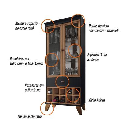 Imagem de Cristaleira Opera Sala de Estar com Adega