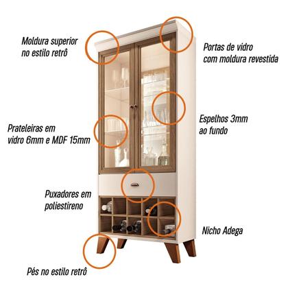 Imagem de Cristaleira Opera Sala de Estar com Adega