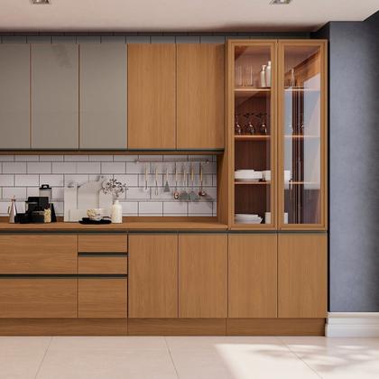 Imagem de Cristaleira para Cozinha com 4 Portas Marrom/Canela