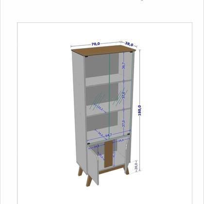 Imagem de Cristaleira para Sala de Jantar Retrô Madri