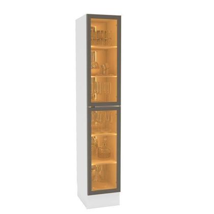 Imagem de Cristaleira Pérola 2 Portas Vidro com LED Yescasa Branco
