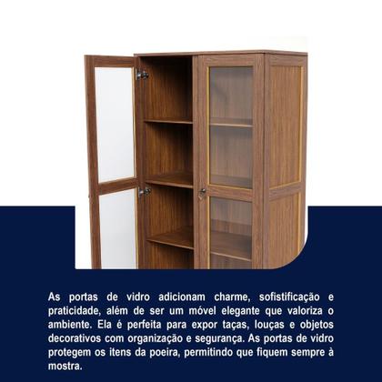 Imagem de Cristaleira Roma 2 Portas 1 Gaveta Ypê - Rodmoveis