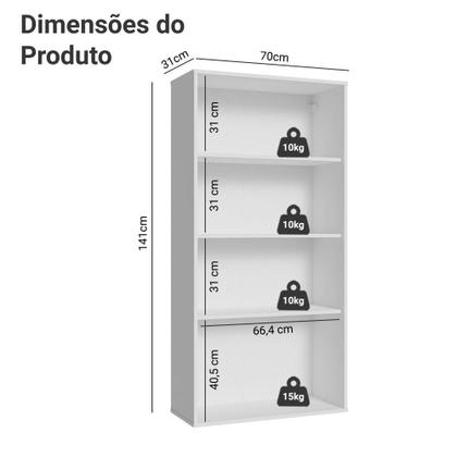 Cristaleira Suspensa 70 cm 2 Portas de Vidro Branco Madesa Imagem de Cristaleira Suspensa 70 cm 2 Portas de Vidro Branco Madesa