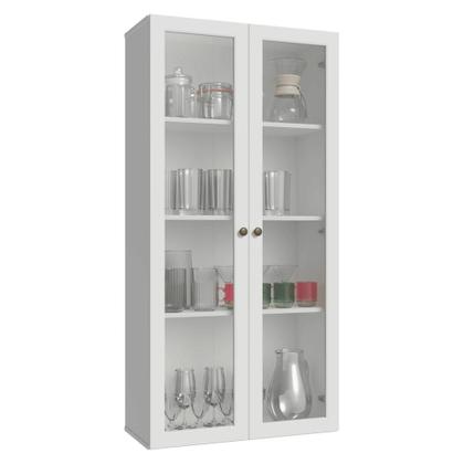 Imagem de Cristaleira Suspensa 70 cm 2 Portas de Vidro Branco Vik Madesa