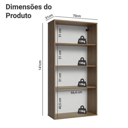 Imagem de Cristaleira Suspensa 70 Cm 2 Portas De Vidro Rustic Madesa