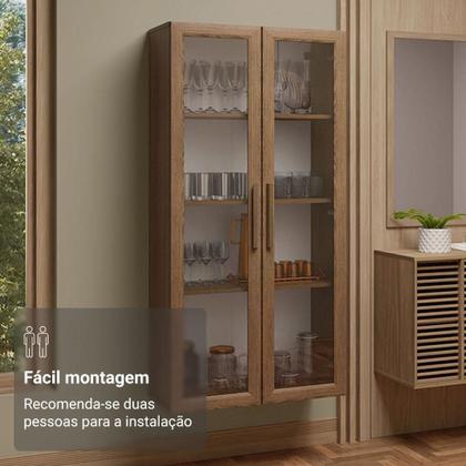 Imagem de Cristaleira Suspensa 70 Cm 2 Portas De Vidro Rustic Madesa
