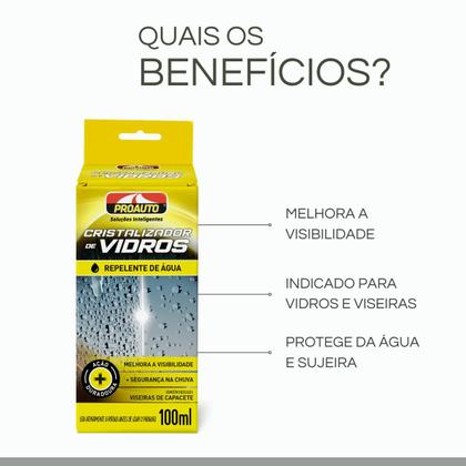 Imagem de Cristalizador de Vidros Repelente de Água Proauto 100ml
