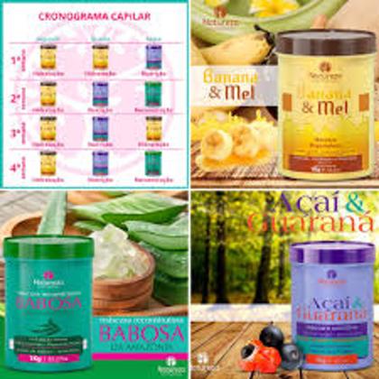 Imagem de Cronograma Capilar 1Kg ( Açai,Babosa,e Banana ) + Máscara de Melado de Cana 1Kg- Natureza Cosméticos