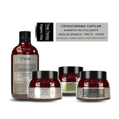 Imagem de Cronograma Capilar Pantovin Organic Clay + Leave in Vegano 250ml