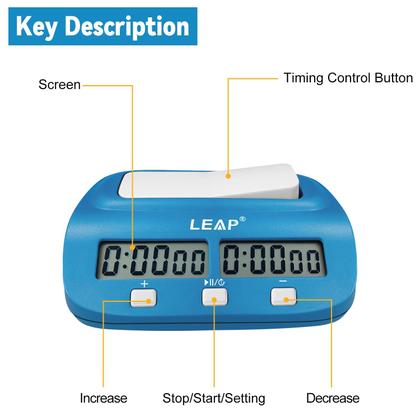 Imagem de Cronômetro de xadrez Temporizador digital de xadrez LEAP (azul)