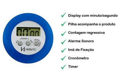Imagem de Cronometro Timer Temporizador Regressivo Digital 60m Herweg
