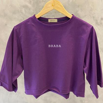 Imagem de Cropped Algodão Estampado ''Braba'' Modinha Estilo Oversized