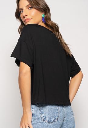 Imagem de Cropped Amplo Manga Curta Malha Preto Salvatore