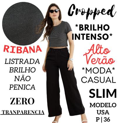 Imagem de Cropped Brilhoso Feminino Moda Casual Noite Confort De Verão Slim 36924A