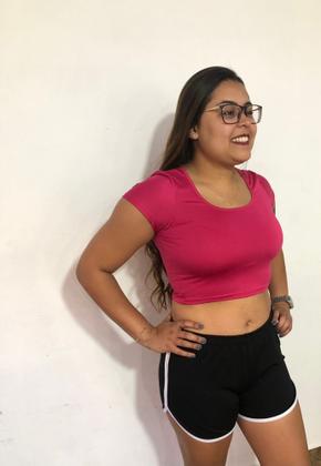 Imagem de Cropped com Decote Manga Curta Decote U