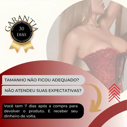 Imagem de Cropped Corset Corselet Top Blusa Bustiê Modelador Floral Linha Casual Vermelho M739