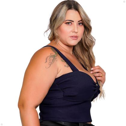 Imagem de Cropped de Alça Larga Com Detalhe no Busto Alfaiataria Plus Size
