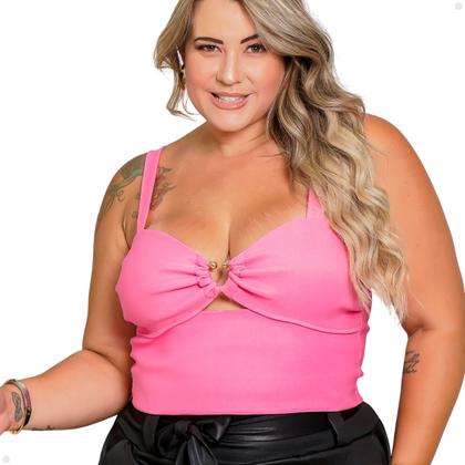 Imagem de Cropped de Alça Larga Com Detalhe no Busto Alfaiataria Plus Size