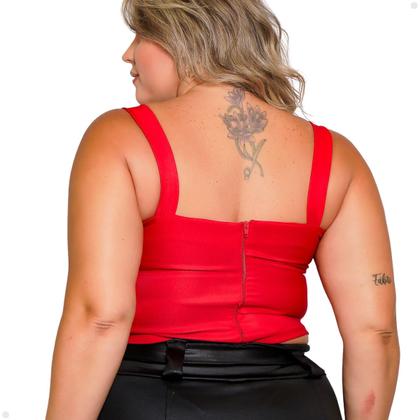 Imagem de Cropped de Alça Larga Com Detalhe no Busto Alfaiataria Plus Size