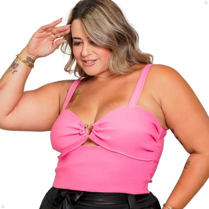 Imagem de Cropped de Alça Larga Com Detalhe no Busto Alfaiataria Plus Size