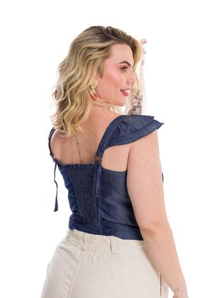 Imagem de Cropped De Linho Com Lastex Premium