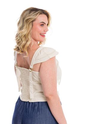 Imagem de Cropped De Linho Com Lastex Premium