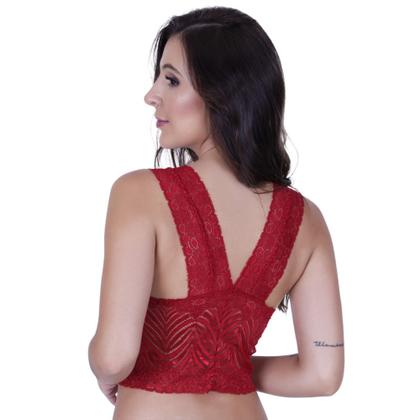 Imagem de Cropped de Renda Blusa Regata com Bojo - c1 SUTIÃ CRIS