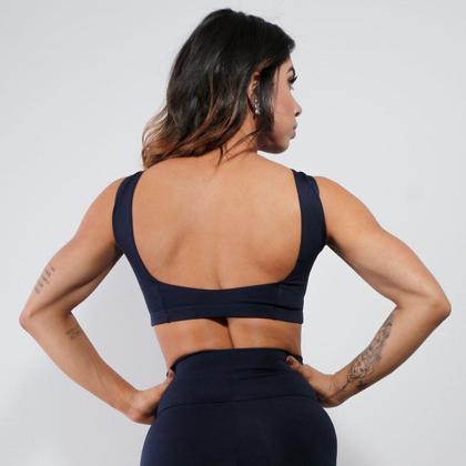 Imagem de Cropped Feminino Azul Marinho sem Bojo 