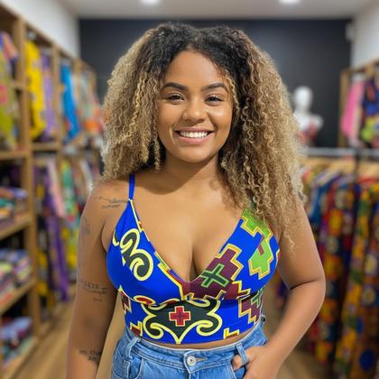 Imagem de Cropped Feminino Blusinha Alcinha Festa Balada Com Bojo