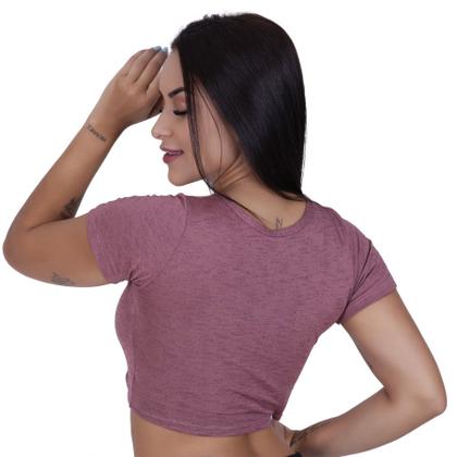 Imagem de Cropped feminino curto ajustável algodão com bojo e forro orbis