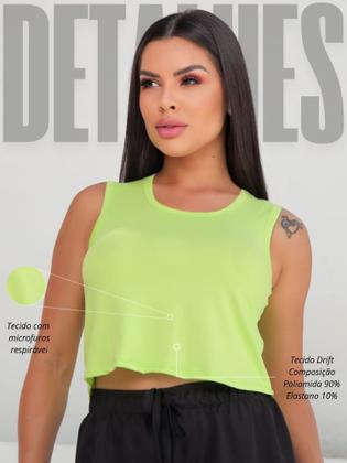 Imagem de Cropped Feminino Dry Fit com Micro furos Esporte Ar Livre Fitness