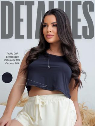 Imagem de Cropped Feminino Dry Fit com Micro furos Esporte Ar Livre Fitness