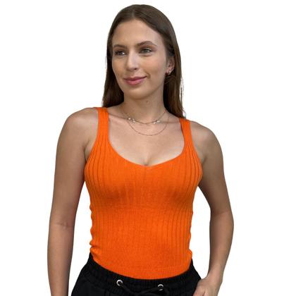 Imagem de Cropped Feminino Modal Leve Regatinha Tricô Confortavél Moda Verão