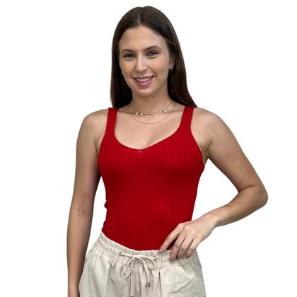 Imagem de Cropped Feminino Modal Leve Regatinha Tricô Confortavél Moda Verão