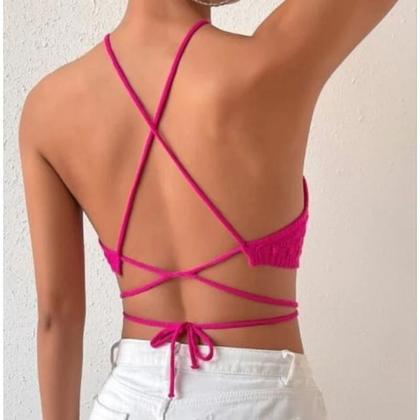 Imagem de Cropped Frente Unica com Amarração Tricot Verão